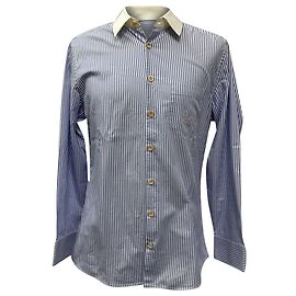 Camicia a Righe Gucci in Cotone Azzurro Blu Blu chiaro