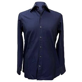 Camicia a maniche lunghe Tom Ford in cotone blu navy Blu Blu navy
