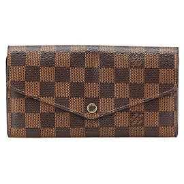 Portafoglio Lungo Damier Sarah di Louis Vuitton Marrone Bronzo