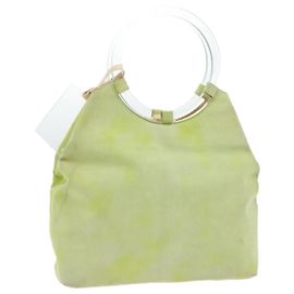 Céline Sac à main CELINE en daim vert Auth 53736V Vert