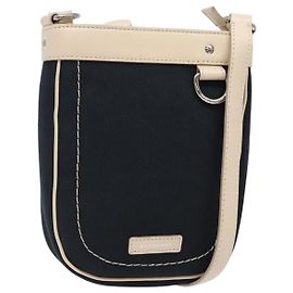 BURBERRY Shoulder Bag Canvas Navy Silver Auth th6201 Silvery Navy blue
