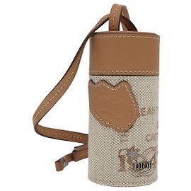 Christian Dior Roller Pouch Cactus Jack Canvas Leather Beige Auth 106248V Beige