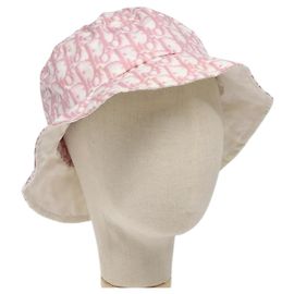 Christian Dior Trotter Canvas Hat Pink Auth yk17710V Pink