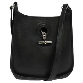 Hermès HERMES Borsa a Spalla Vespa TPM in Pelle Nera Auth bs27999 Nero