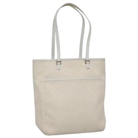 Christian Dior Trotter Canvas Tote Bag Weiß Silber Auth mr1118V Silber Weiß