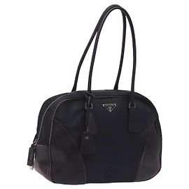 Bolsa de Ombro Prada Nylon Roxa Auth nb139V Roxo
