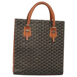 Borsa Tote GOYARD Herringbone COMOR GM in pelle nera e argento Auth bs24293 Nero Argento