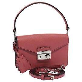 PRADA Mini Sac à Main en cuir Safiano 2en1 Rose Auth am4942V Rose