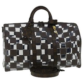 LOUIS VUITTON Monogram échecs Keepall Bandoulière 50 Boston M20864 LV Auth 31818S Monogramme