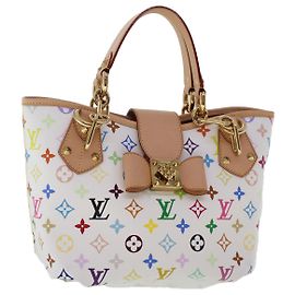 LOUIS VUITTON Monogramm Multicolor Annie MM Tote Bag Weiß M40307 LV Auth hk795SM Weiß