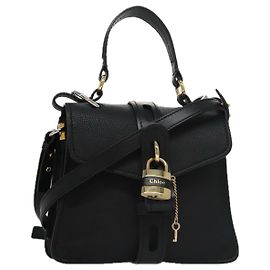 Chloé Borsa Chloe Small Day Abbey in pelle 2way nera Auth yk16365AV Nero