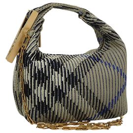 Burberry Mini Peg Duffle Tasche mit Kette Grau Auth 107507SV Braun