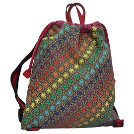 GUCCI GG Supreme Sherry Line Backpack PVC Beige Rainbow 550775 Auth 109993V Beige Other