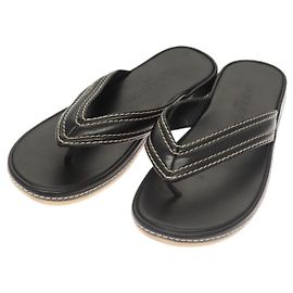 Schwarze Leder-Sandalen LOUIS VUITTON LV Auth bs25039 Schwarz