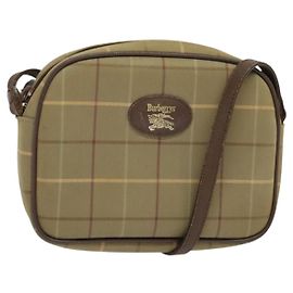 Autre Marque Bolsa de Ombro Nova Check Burberrys em Lona Bege Auth bs27696 Bege