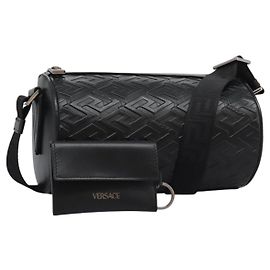 Sac à épaule en cuir noir Authentique VERSACE 114763 Noir