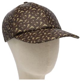 BURBERRY TB Monogram Baseball Cap PVC M Brown 8018971 Auth am7057V Brown
