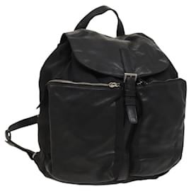 PRADA Backpack Nylon Black Silver Auth bs27860 Black Silvery