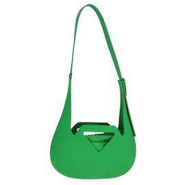 Autre Marque Bolso de Hombro Triangle Punch Verde de Goma Auth 108918V de BOTTEGA VENETA Verde