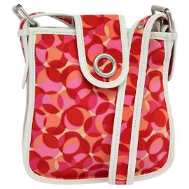 Céline CELINE Shoulder Bag Canvas Red Auth 112849V Red