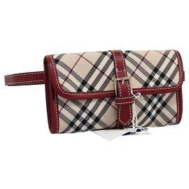 Beige Canvas Bauchtasche Burberry Nova Check Blue Label Auth 114435V Beige