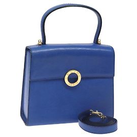 Céline CELINE Hand Bag Leather 2way Blue Auth 113042V Blue