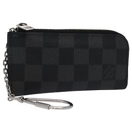 LOUIS VUITTON Damier Graphite Pochette Cles Coin Purse N61235 LV Auth KD220V Damier ebene