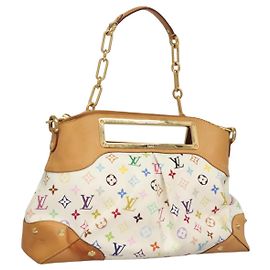 LOUIS VUITTON Bolsa de Ombro Judy GM Monograma Multicolor Branco M40253 Auth BD1463V Branco