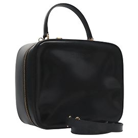 GUCCI Vanity Bamboo Pouch Enamel 2way Black 000 2040 0323 Auth ep7648 Black