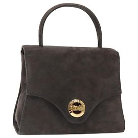 Sac à main GIVENCHY en daim gris et or Auth bs27976 Marron Doré