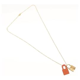 Hermès-HERMES Orchestral PM Necklace metal Orange Auth 128890M-Orange