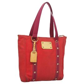LOUIS VUITTON Antigua Cabas MM Borsa Tote Rossa M40034 LV Auth BA1930 Rosso