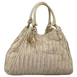 BALLY Tote Bag Leather Beige Gold Auth am8137 Beige Golden