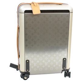 LOUIS VUITTON Monogram Titanium Horizon 55 Roller Suitcase M41226 LV Auth ak157SM Silvery
