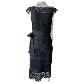 Dior Kleid aus Häkelspitze Schwarz Schwarz