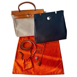 Hermès Herbag 31 Beige Cloth Handbag Beige