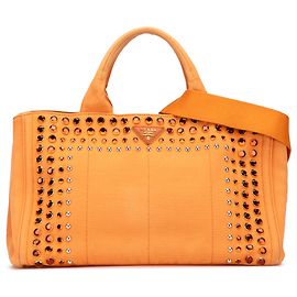 Prada Orange Canvas Canapa Bijoux Handtasche Orange