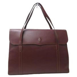 Cartier Must Line Shoulder Bag in Bordeaux Leather Dark red