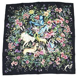 Bufanda de seda estampada D-Constellation 22 de Christian Dior Negro