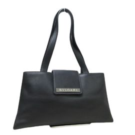 Bulgari Bvlgari Bvlgari Plate Handbag Black