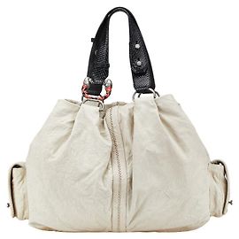 Bulgari Bolsa Boston de couro de python Leoni da Bvlgari Outro Cinza