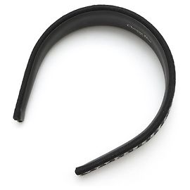 Faixa de cabelo em couro preto Christian Dior Preto