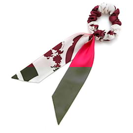 Hermès-Hermes Hermès Bella Silk Hair Tie-Pink,White,Purple