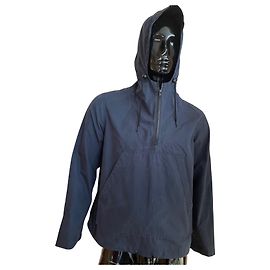 Sandro Paris – Anorak blu navy con cappuccio, mezza zip e tasca a marsupio – Taglia M Blu navy