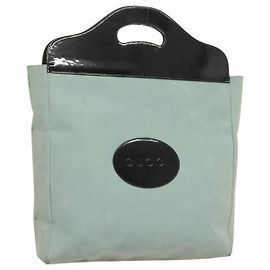 Sac à main GUCCI Suède Bleu Clair Noir 002 8000 Auth ep9788 Noir Bleu clair