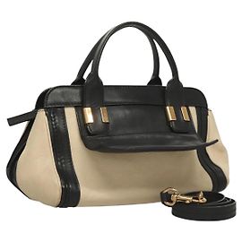 Chloé Sac à main Chloe Alice en cuir 2 en 1 blanc noir or Auth BA3814 Noir Blanc Doré