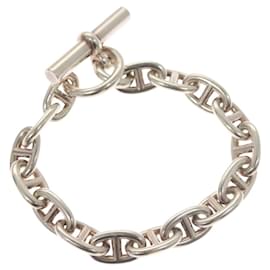 Hermès-HERMES Chaine d'Ancre MM Bracelet Ag925 16 Links Silver Auth 129973M-Silvery