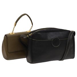 Borsa a Spalla GIVENCHY in Pelle 2 Set Marrone Nero Oro Auth bs27411 Marrone Nero D'oro