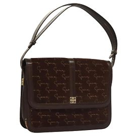 Sac à épaule GIVENCHY en daim marron doré Auth bs27977 Marron Doré