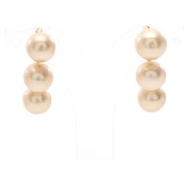 Céline-Boucles d'oreilles créoles en fausse perle plaquées or Celine-Autre